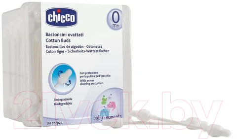 Ватные палочки Chicco С ограничителем / 00010441000000 (90шт)
