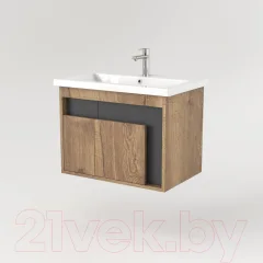 Тумба под умывальник Дабер 016 Cersanit Como 70 / Т16.7C.0.22 (дуб галифакс/серый) — фото 2