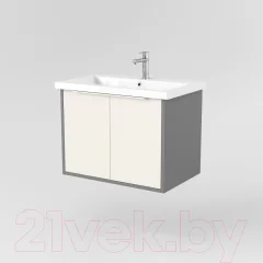 Тумба под умывальник Дабер 018 Cersanit Como 70 / Т18.7С.0.19Б (бежевый/серый/ручка белая) — фото 2