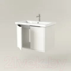 Тумба под умывальник Дабер 018 Cersanit Como 70 / Т18.7С.0.5Ч (белый древесный/ручка черная) — фото 3