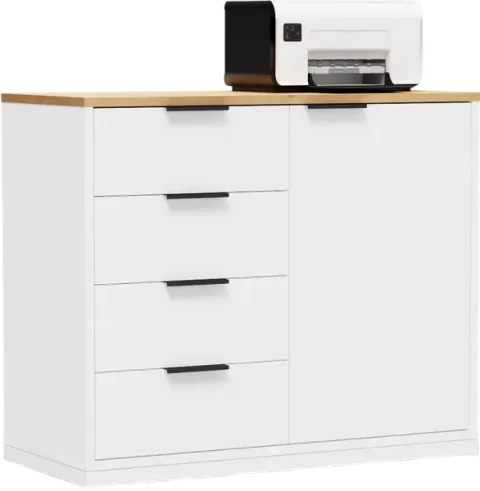 Тумба Crafto Вера 02 90x40x75 (белый/черный/дуб)