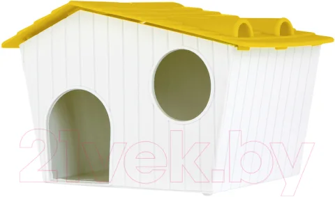 Домик для клетки Voltrega 0315945/yellow (белый/желтый)