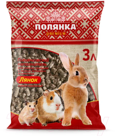 Наполнитель для грызунов Кошкина Полянка Лянок Премиум впитывающий / 0601 (3л/1.6кг)