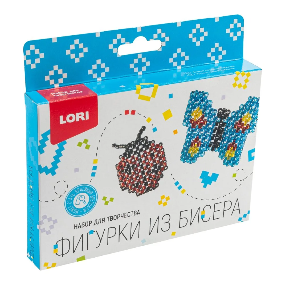 Набор для плетения Lori Фигурки из бисера. Божья коровка, бабочка / Бис-099