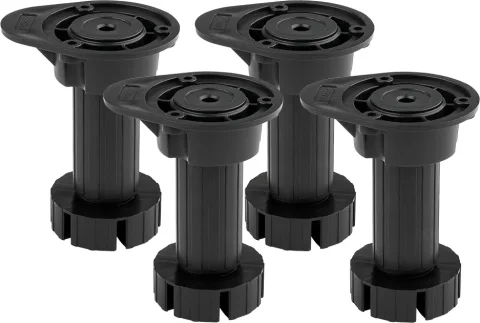 Комплект опор мебельных Lemax Регулируемых 100мм с клипсами / 4pcs-FLX10B (4шт, черный)