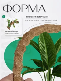 Опора для комнатных растений BOTANICA Кокосовая гибкая 100см (25мм) — фото 4