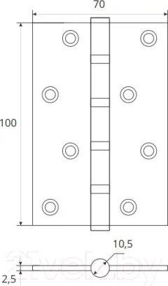 Комплект петель дверных VELA 100x70x2.5мм 4ВВ-WH — фото 9