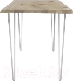 Обеденный стол Buro7 Грасхопер с обзолом и сучками 110x80x75 (дуб беленый/белый) — фото 3