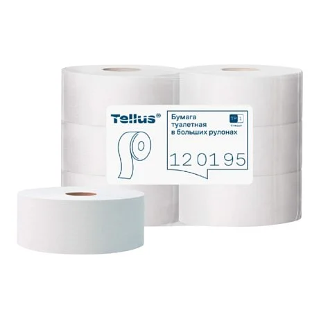 Туалетная бумага Tellus В больших рулонах 1 слой / 120195