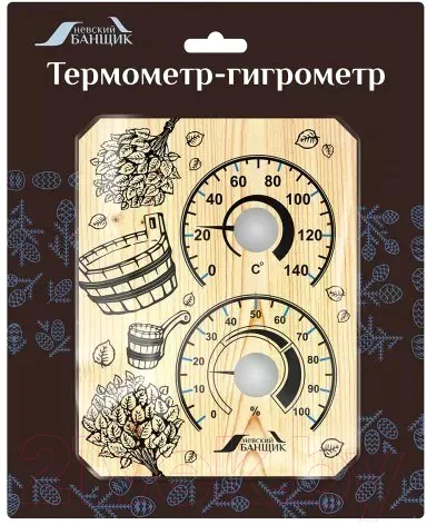 Термогигрометр для бани Невский банщик Веники и шайка/ Б-11561