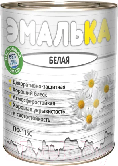 Эмаль Эмалька ПФ-115 С (900мл, белый)