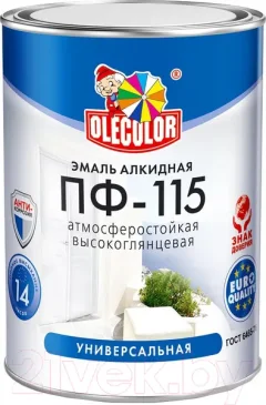 Эмаль Olecolor ПФ-115 (1.8кг, вишневый) — фото 3