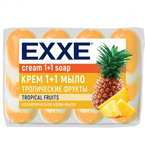 Мыло твердое Exxe 1+1 Тропические фрукты (4x75г)