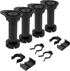 Комплект опор мебельных Lemax Регулируемых 120мм с клипсами / 4pcs-FLX12B (4шт, черный) — фото 1