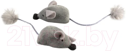 Игрушка для кошек Duvo Plus Мышки плюшевые с кошачьей мятой / 12082/DV (серый)