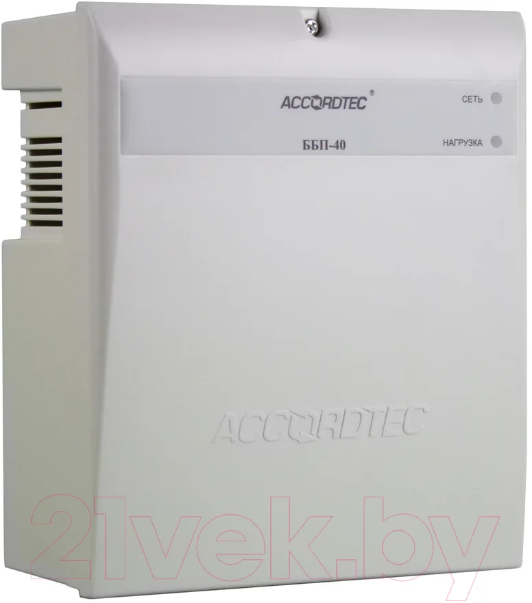 ИБП AccordTec 12В 4А / ББП-40 (пластик белый)