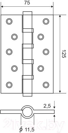 Петля дверная Arni 125x75 CP — фото 2