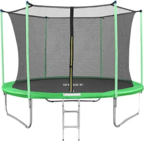 Батут Happy Jump 12ft-i Pro с внутренней сеткой и лестницей (374см)