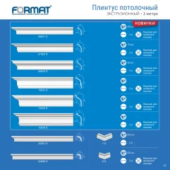 Уголок для потолочного плинтуса FORMAT 13Е (4шт) — фото 4