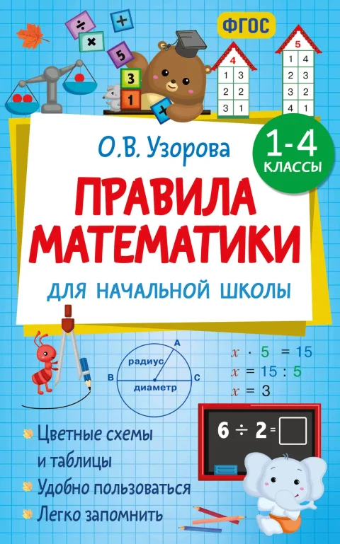 Учебное пособие АСТ Правила математики для начальной школы 1-4 классы (Узорова Ольга 9785171759643)