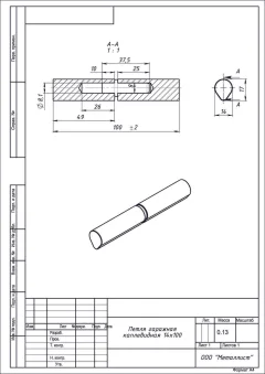 Петля точечная Металлист Гаражная каплевидная 14x100 б/п — фото 2