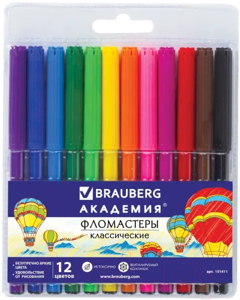 Фломастеры Brauberg Академия / 151411 (12шт)