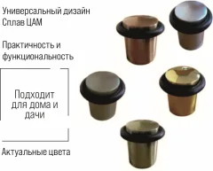 Ограничитель дверной Trodos 153 Н28 (хром матовый) — фото 3