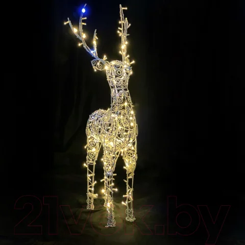 Светодиодная фигура 3D Decowelder Ажур Олень 1.5м 220В (теплый белый)