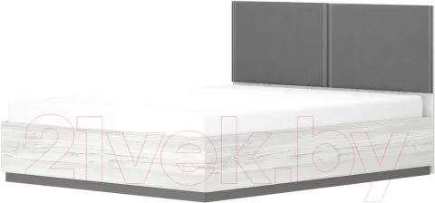 Двуспальная кровать Ивару Винтер 16 с ПМ 160x200 (винтерберг/темно-серый/спейс графит)