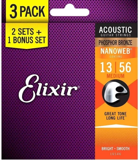 Струны для акустической гитары Elixir Strings 16546 13-56 Bonus Set