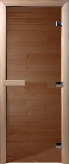 Стеклянная дверь для бани/сауны Doorwood Теплый день 170x70 (коробка листва) — фото 3
