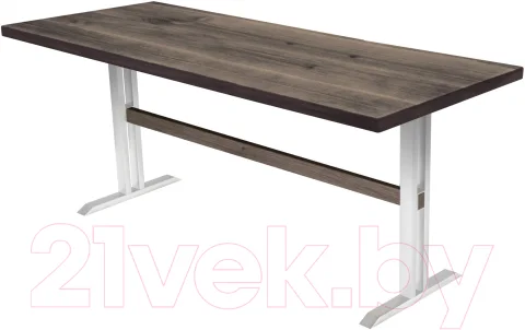 Обеденный стол Buro7 Двутавр Классика 180x80x76 (дуб мореный/белый)
