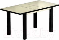 Обеденный стол Васанти Плюс ВС-18 140/180x80М (бежевый матовый/черный) — фото 2
