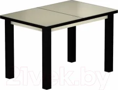 Обеденный стол Васанти Плюс ВС-18 140/180x80М (бежевый матовый/черный) — фото 5