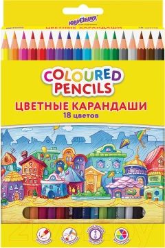 Набор цветных карандашей Юнландия Домики / 181837 (18цв) — фото 1