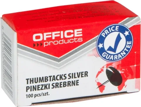 Кнопки канцелярские Office Products 18195013-19 (серебристый, 100шт)