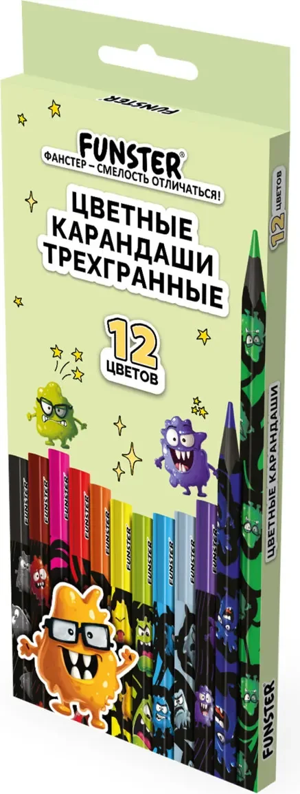 Набор цветных карандашей FUNSTER Монстрики / 182065 (12цв)