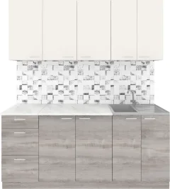 Кухонный гарнитур Агута Альфа 1.8 без столешницы (дуб пепельный/сатин) — фото 9