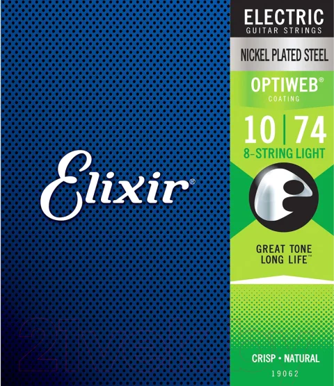 Струны для электрогитары Elixir Strings 19062 10-74 Optiweb 8-String