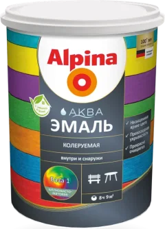 Эмаль Alpina Аква колеруемая. База 1 (900мл, шелковисто-матовый) — фото 3