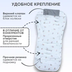 Вкладыш для коляски Bubago КМ1 BG 169-2 (серый мишки) — фото 4