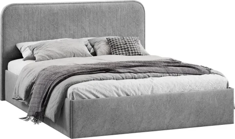 Двуспальная кровать ТриЯ Тиффани Тип 1 c ПМ и заглушиной 160x200 (Wellmart Silver)