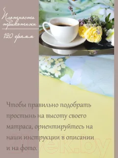 Простыня Luxsonia Трикотаж на резинке 200x200 / Мр0010-3 (нежно-желтый) — фото 3
