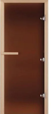 Стеклянная дверь для бани/сауны Doorwood Теплая ночь 200x70 (бронза матовая, коробка осина) — фото 3