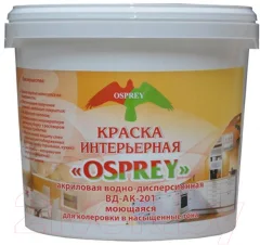 Краска Osprey Интерьерная моющаяся ВД-АК-201 (2.8кг, белый) — фото 1