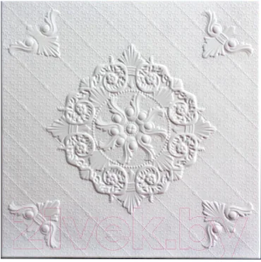 Потолочная плита SOLID С2059 из экструдированного пенополистирола (500x500, белый, уп.8шт)