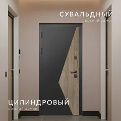 Входная дверь Guard МПП-20 96x205 левая (черный эксимер/белый матовый) — фото 4