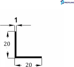 Уголок алюминиевый Profiling 20x20 (3м, серебро) — фото 2