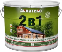 Защитно-декоративный состав Акватекс 2в1 (9л, сосна) — фото 5