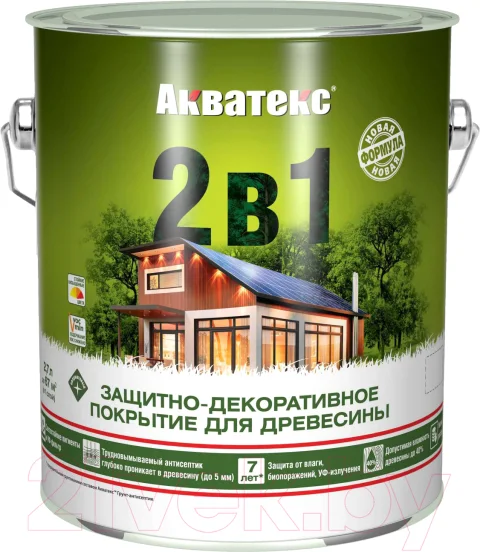 Защитно-декоративный состав Акватекс 2в1 (2.7л, орех)